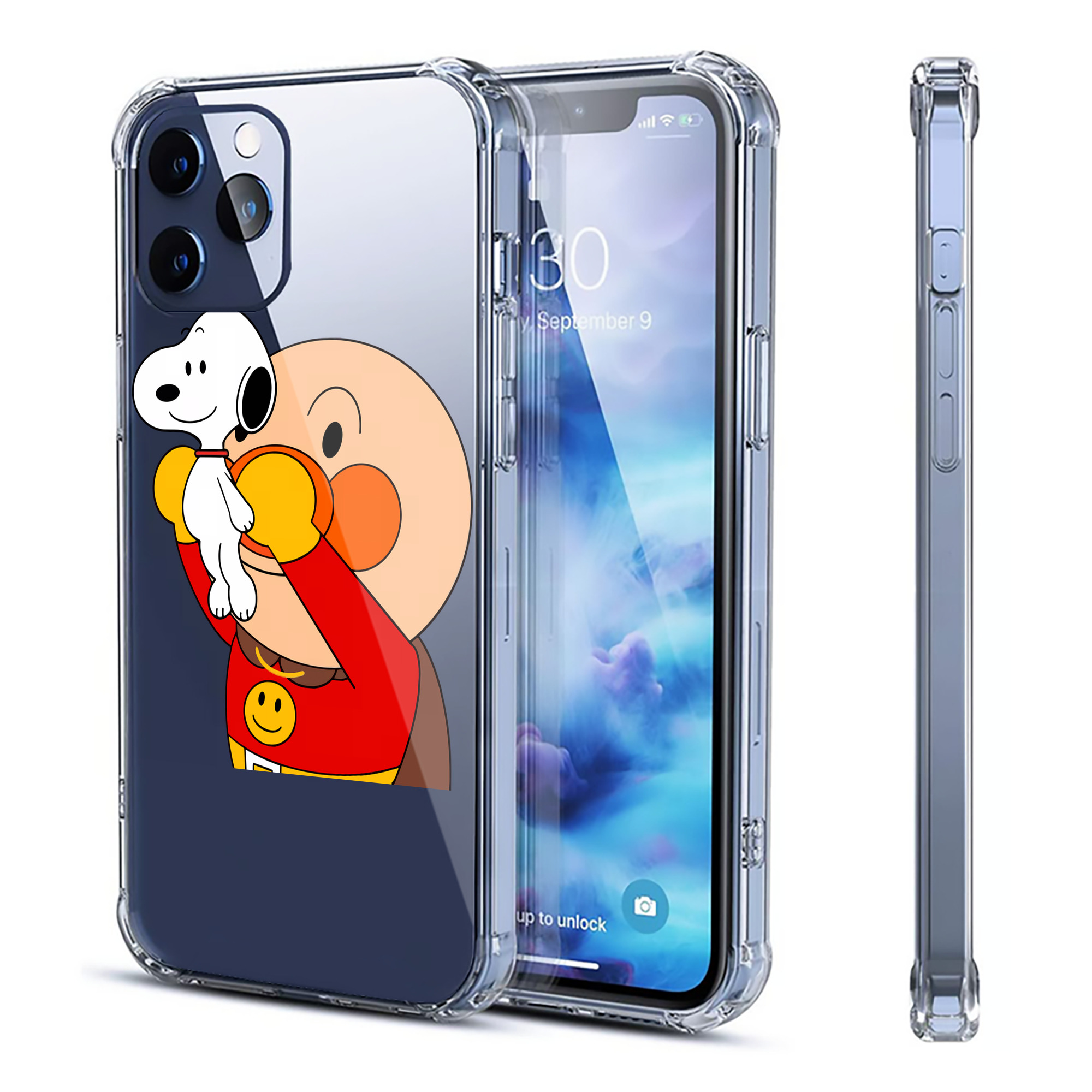 （画像用） アンパンマン Anpanman 【iPhone 12シリーズ対応】透明スマホケース（クリアソフトケース）